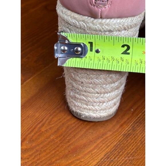 Tommy Hilfiger Platform Espadrille Sandals Womens Sz 11 Pink Jute Wrap Zip Heels - Picture 14 of 15